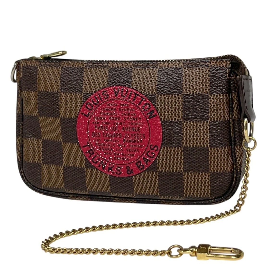 Louis Vuitton Mini Pochette Accessoires T&B Makeup Cosmetics Accessory Pouch Damier Brown N58011: --- Catalog ---Category: SizeSize (HxWxD): 9.5cm x 15cm x 3cm / 3.74'' x 5.9'' x 1.18''Category: DesignType: Pochette, PouchColor: BrownGender: WomenMaterial: Damier Canvas Category: GeneralBrand: Lou