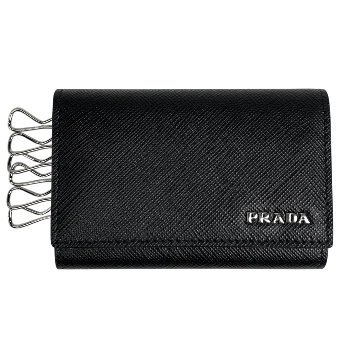 Prada PRADA Logo 6-Ring Accessory Key Case Ring Holder Leather Nero (Black) Women's: --- Catalog ---Category: DesignType: KeycaseColor: Black, NeroGender: WomenMaterial: Leather Category: GeneralBrand: PradaCategory: Physical PropertiesSize (HxWxD): 7cm x 10.5cm x 2cm / 2.75'' x 4.13'