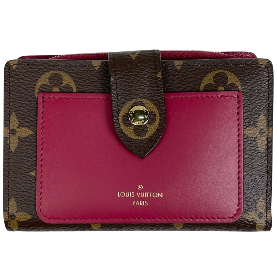 Louis Vuitton Portefeuille Juliette Bi-fold Wallet, Monogram Brown Fuchsia, M69433, Women's: --- Catalog ---Category: SizeSize (HxWxD): 9cm x 13cm x 2cm / 3.54'' x 5.11'' x 0.78''Category: DesignType: Wallet (bi-fold)Color: Brown, FuchsiaGender: WomenMaterial: Monogram Category: GeneralBrand: