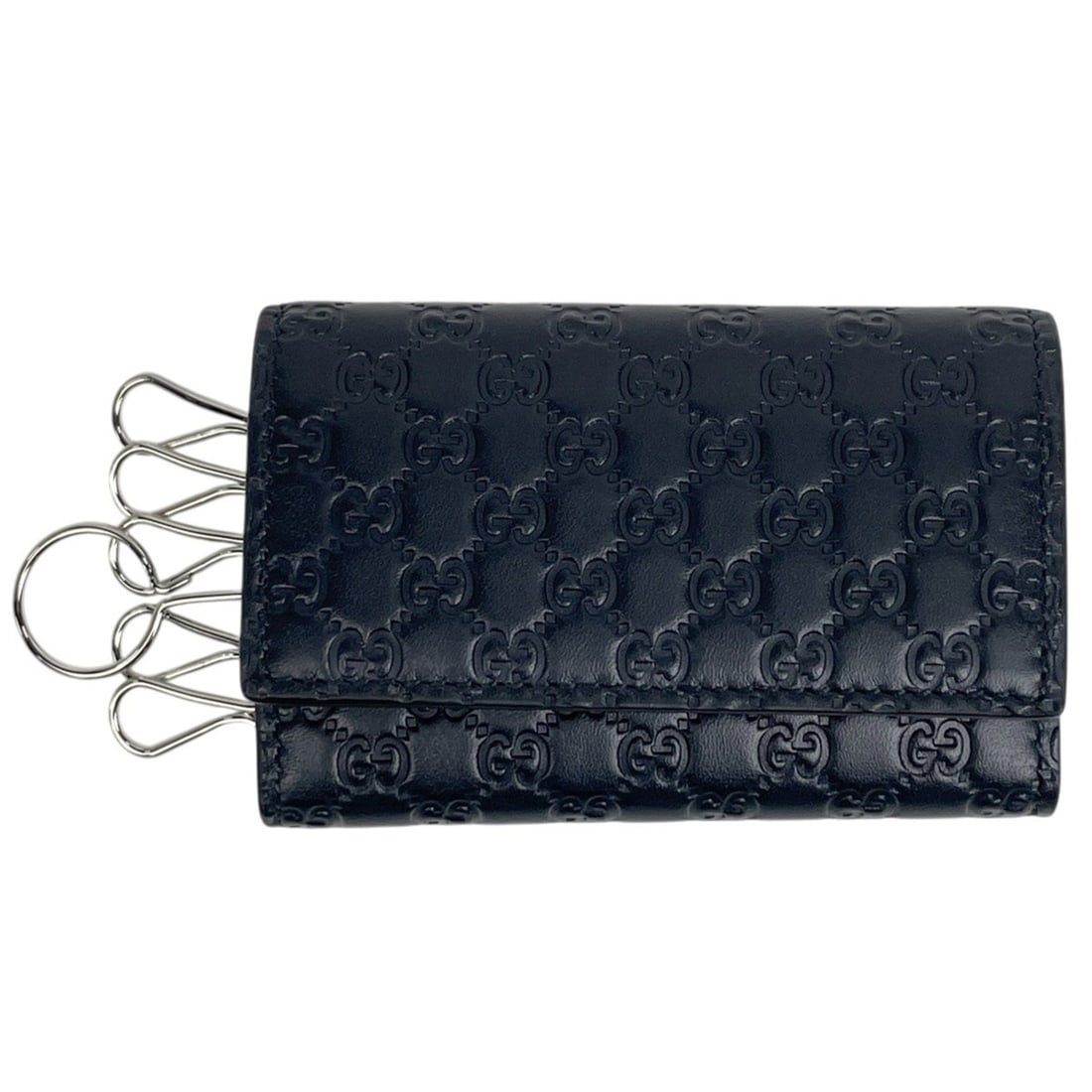 Gucci Microguccissima 6-Key Accessory/Key Case, Key Holder, Hook, Shima Leather, Navy, 150402,: --- Catalog ---Category: DesignType: KeycaseColor: NavyGender: WomenMaterial: Leather Category: GeneralBrand: GucciCategory: Physical PropertiesSize (HxWxD): 6cm x 9.5cm x 2cm / 2.36'' x 3.74'' x 0.78