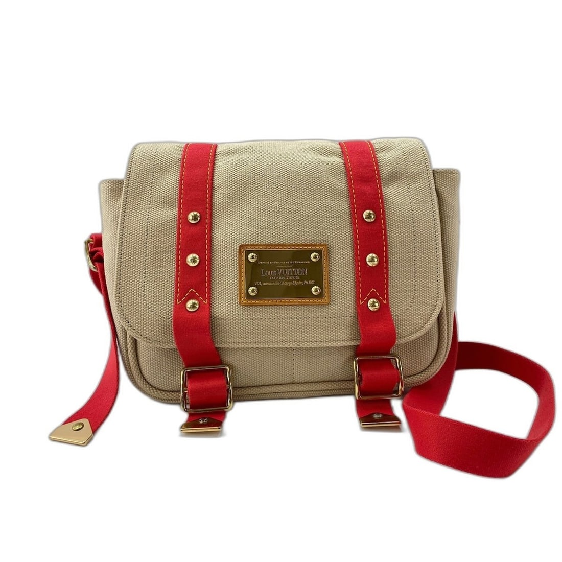 Louis Vuitton Antigua Buzas PM Shoulder Bag, Beige: --- Catalog ---Category: SizeSize (HxWxD): 22cm x 27cm x 7cm / 8.66'' x 10.62'' x 2.75''Category: DesignType: Shoulder bagColor: BeigeGender: WomenCategory: GeneralBrand: Louis Vuitton--- Item List --