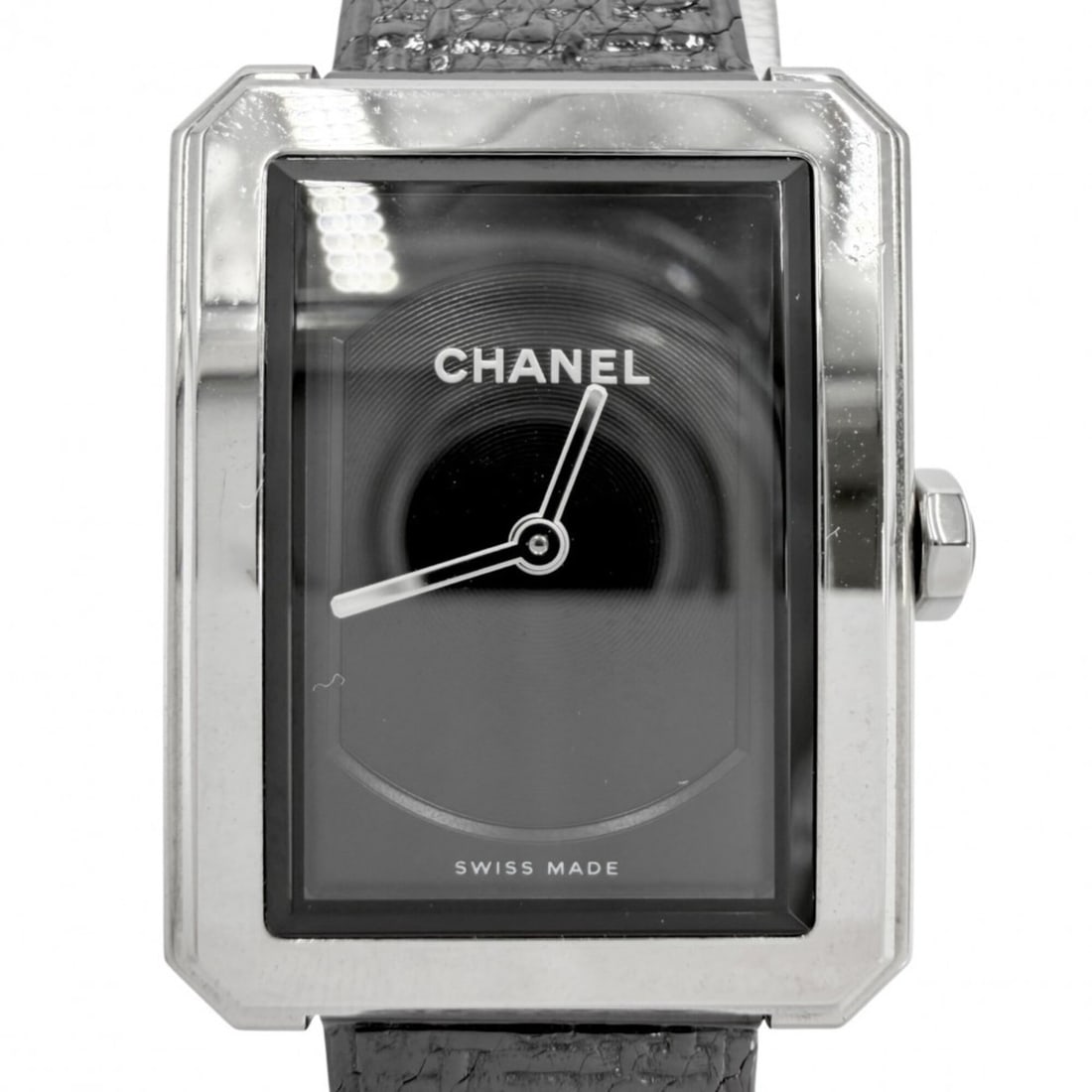 Chanel Women's Boyfriend Watch, Tweed, Black Dial, Quartz, Stainless Steel, Silver/Black, H5317: --- Catalog ---Category: SizeWrist Size: 13cm - 17cm / 5.11'' - 6.69''Case Diameter: 21mm / 0.83''Category: DesignType: WristwatchGender: WomenColor (Dial): BlackMaterial (Case): Stainless steelCatego