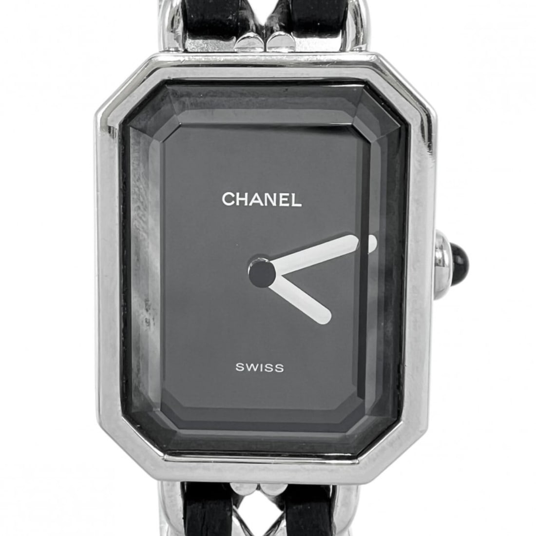 Chanel Ladies' Premiere L Watch, Battery-Powered, Black Dial, Stainless Steel Quartz Movement,: --- Catalog ---Category: SizeWrist Size: 16.5cm / 6.49''Case Diameter: 20mm / 0.79''Category: DesignType: WristwatchGender: WomenColor (Dial): BlackMaterial (Band): Leather, Stainless steelMaterial (C