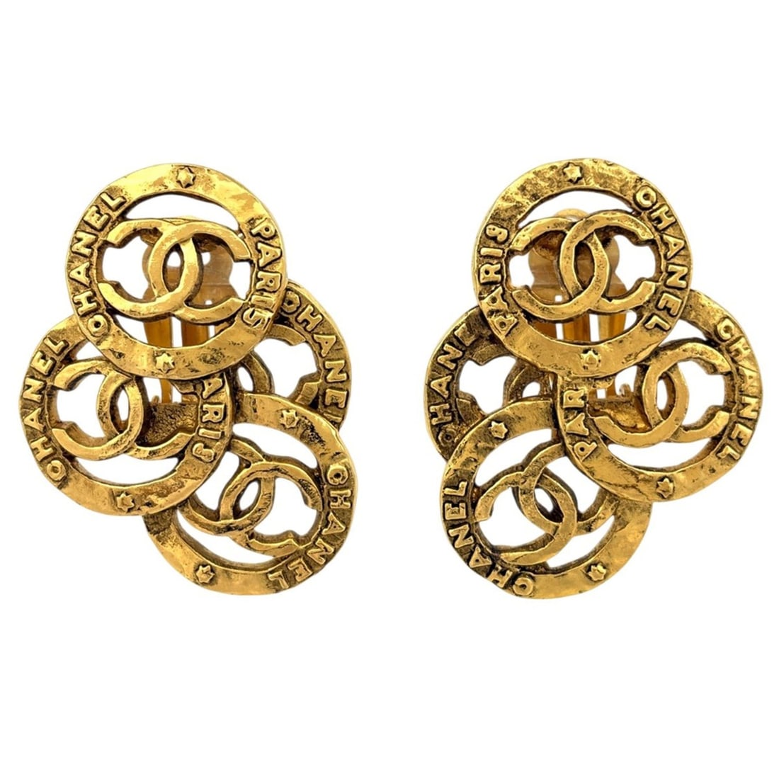 Chanel Coco Mark Earrings, GP Gold, Women's: --- Catalog ---Category: SizeStone Size (HxW): 32.00mm x 43.00mm / 1.26'' x 1.69''Category: DesignColor: GoldGender: WomenCategory: GeneralBrand: Chanel--- Item List ---Section: ConditionRanking: Rank