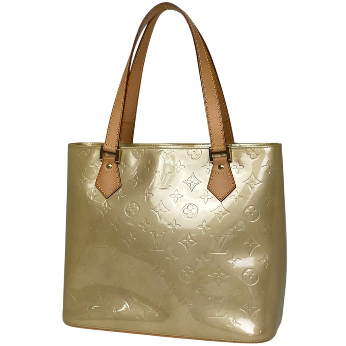Louis Vuitton Houston Enamel Patent Tote Bag, Monogram Vernis Beige, M91004, Women's: --- Catalog ---Category: SizeSize (HxWxD): 25cm x 30cm x 15cm / 9.84'' x 11.81'' x 5.9''Category: DesignType: Tote bagColor: BeigeGender: WomenMaterial: Monogram Vernis Category: GeneralMPN: M91004Bra