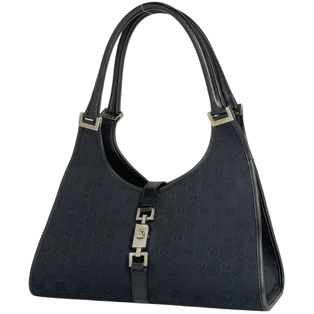 Gucci Jackie Line Handbag, GG Canvas, Black, 0021067, Women's: --- Catalog ---Category: SizeSize (HxWxD): 16cm x 31cm x 11cm / 6.29'' x 12.2'' x 4.33''Category: DesignType: HandbagColor: BlackGender: WomenMaterial: GG canvas , Leather Category: GeneralMPN: 002106