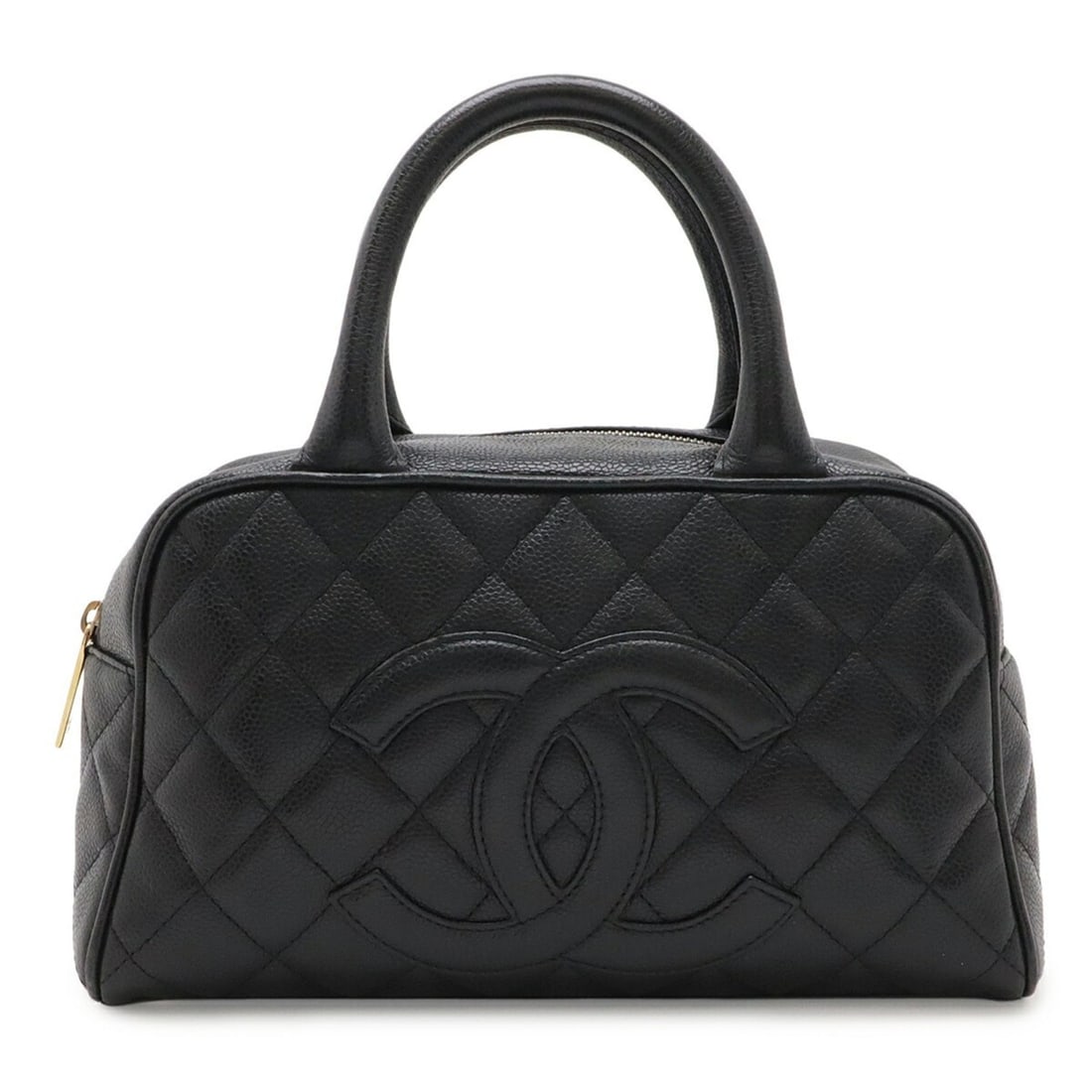 CHANEL Matelassé Coco Mark Handbag, Caviar Leather, Black, A20996: --- Catalog ---Category: SizeSize (HxWxD): 15.5cm x 27cm x 10cm / 6.1'' x 10.62'' x 3.93''Category: DesignType: HandbagColor: BlackGender: WomenMaterial: Grained Calfskin Category: GeneralMPN: A20996B