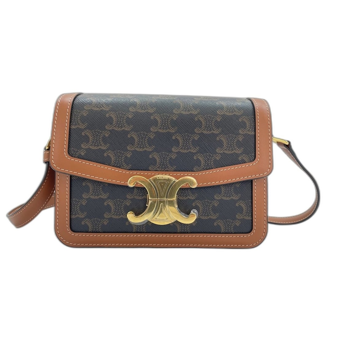 Celine Teen Triomphe Shoulder Bag, Brown: --- Catalog ---Category: SizeSize (HxWxD): 14cm x 18cm x 7cm / 5.51'' x 7.08'' x 2.75''Strap Length: 95cm - 112cm / 37.4'' - 44.09''Category: DesignType: Shoulder bagColor: BrownGender: WomenCategory: