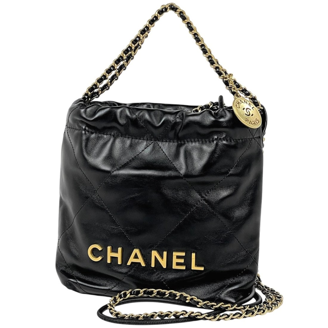 Chanel CHANEL 22 Mini Handbag 2-Way Shoulder Bag Leather Black AS3980 Women's: --- Catalog ---Category: SizeSize (HxWxD): 18cm x 17cm x 6cm / 7.08'' x 6.69'' x 2.36''Category: DesignType: Handbag, Shoulder bagColor: BlackGender: WomenMaterial: Leather Category: GeneralMPN: AS398