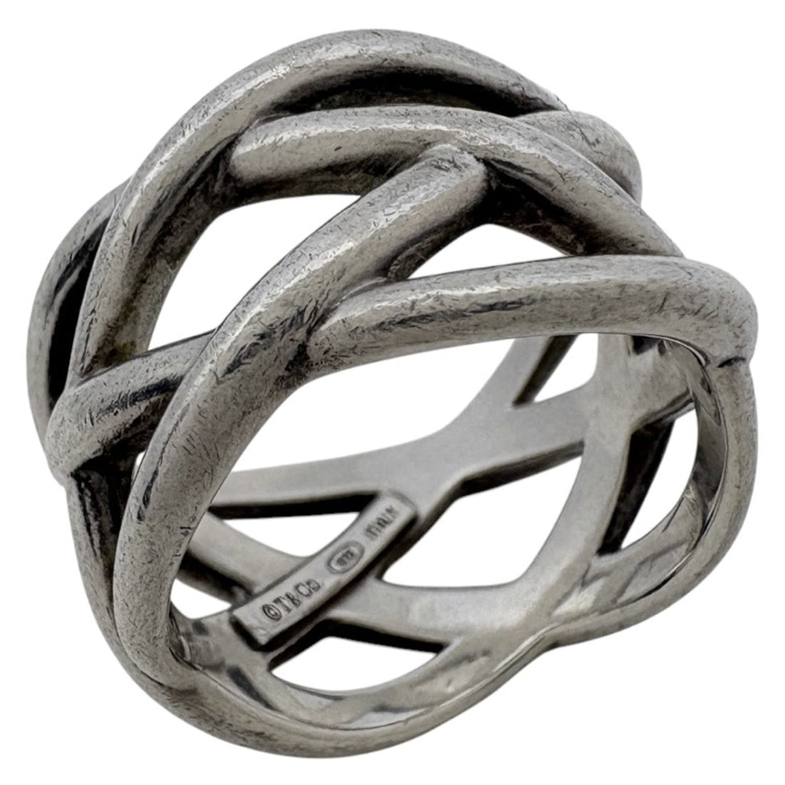 Tiffany & Co. Celtic Ring, Sterling Silver 925, Women's Ring: --- Catalog ---Category: SizeJP Size: 10.5US Size: 5.5Category: DesignType: Band ringGender: WomenMaterial: Silver 925Category: GeneralBrand: Tiffany--- Item List ---Section: ConditionRanking: Rank B 