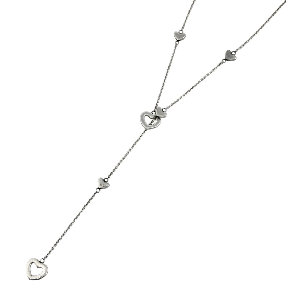 Tiffany & Co. Heart Link Necklace Lariat Sterling Silver 925 Women's: --- Catalog ---Category: SizeNeck Circumference: 49.5 cm / 19.48''Category: DesignColor: SilverGender: WomenMaterial: Silver 925Necklace Type: NecklaceCategory: GeneralBrand: Tiffany--- Item List ---S