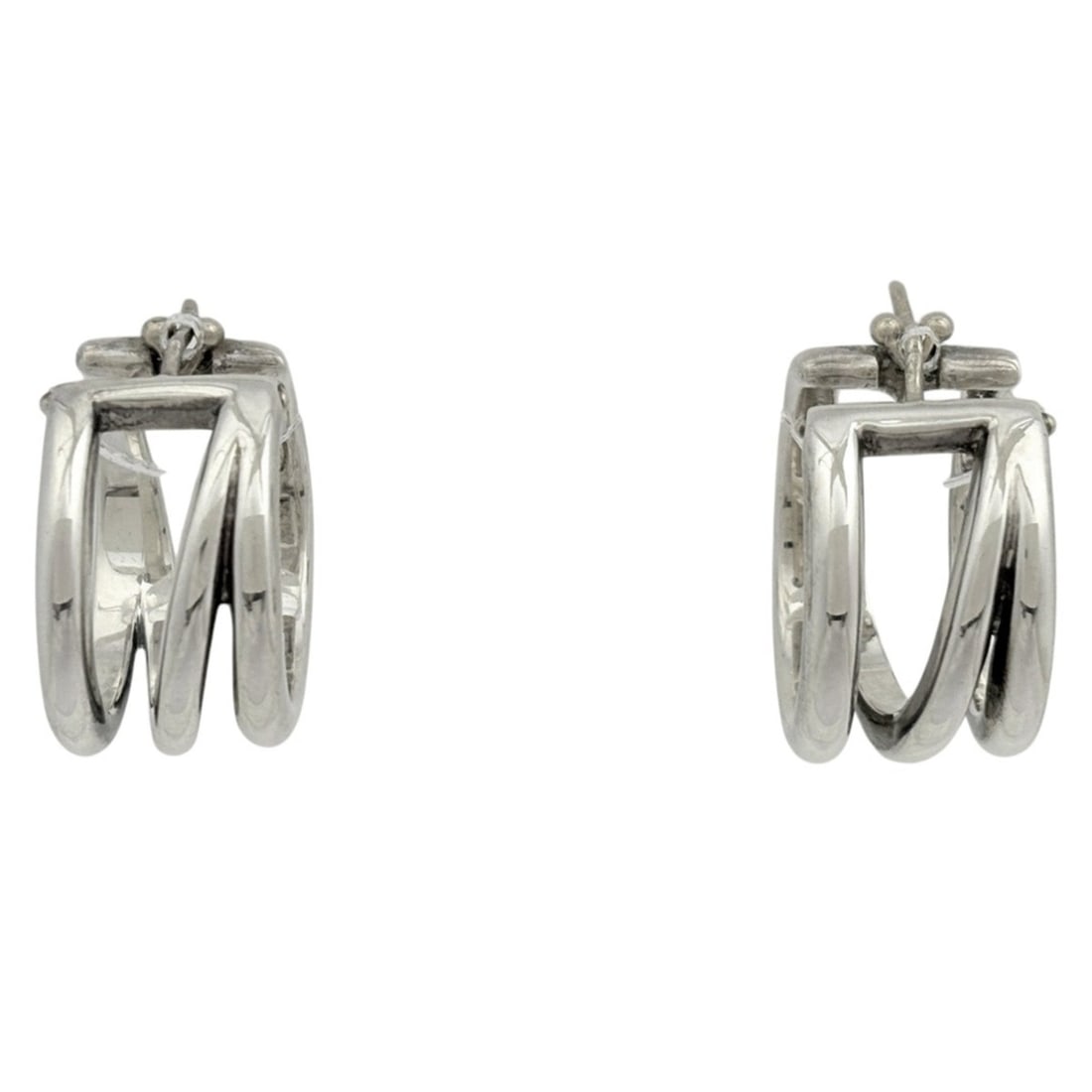 Tiffany & Co. Diagonal Earrings, Sterling Silver 925, Silver, Women's (1 of 11)