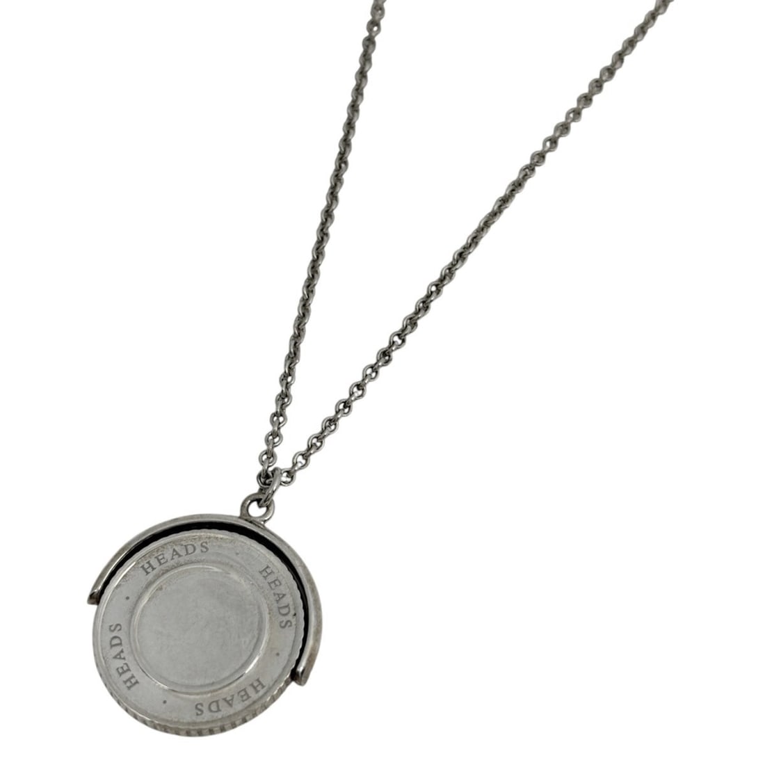 Tiffany & Co. Heads Tails Coin Necklace, Sterling Silver 925, Silver, Women's: --- Catalog ---Category: SizePendant Size: 28mm x 26mm / 1.1'' x 1.02''Neck Circumference: 46 cm / 18.11''Category: DesignColor: SilverGender: WomenMaterial: Silver 925Necklace Type: NecklaceCategory: