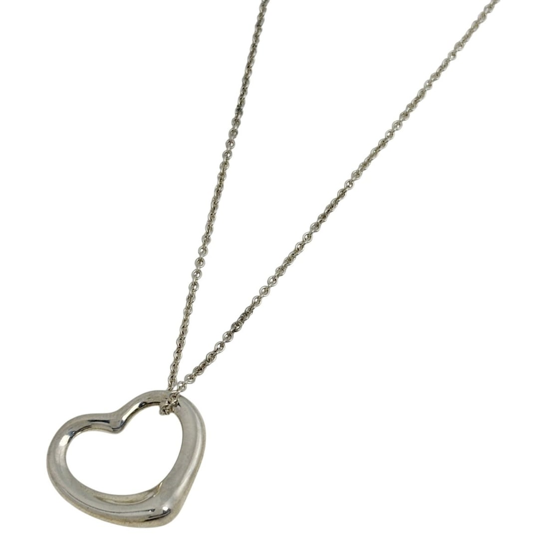 Tiffany & Co. Open Heart Necklace, Sterling Silver 925, Silver, Women's: --- Catalog ---Category: SizePendant Size: 19mm x 22mm / 0.74'' x 0.86''Neck Circumference: 41 cm / 16.14''Category: DesignColor: SilverGender: WomenMaterial: Silver 925Necklace Type: NecklaceCategory