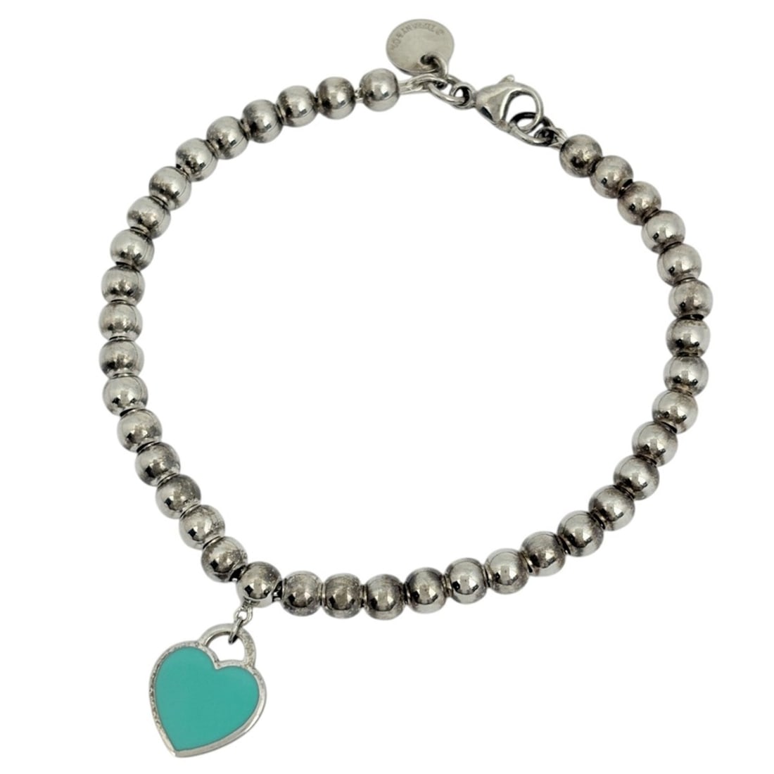 Tiffany & Co. Return to Mini Heart Bracelet with Ball Chain, Sterling Silver 925, Women's.: --- Catalog ---Category: SizeLength: 15cm / 5.9''Category: DesignType: Charm braceletColor: SilverGender: WomenMaterial: Silver 925Category: GeneralBrand: Tiffany--- Item List ---Section: ConditionRan