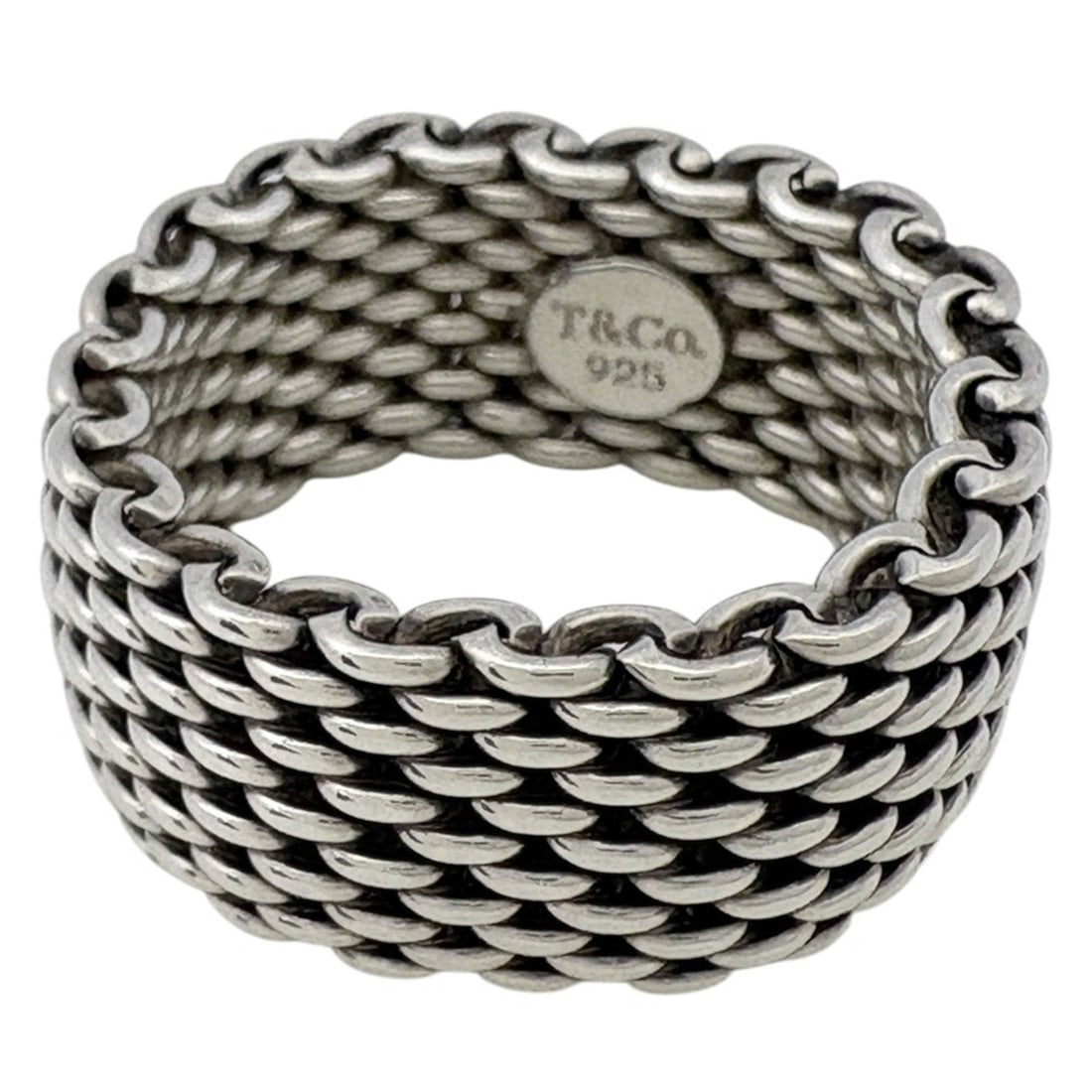 Tiffany & Co. Somerset Mesh Ring, Sterling Silver 925, Women's Ring: --- Catalog ---Category: SizeJP Size: 12US Size: 6.5Category: DesignType: Band ringGender: WomenMaterial: Silver 925Category: GeneralBrand: Tiffany--- Item List ---Section: ConditionRanking: Rank B Us