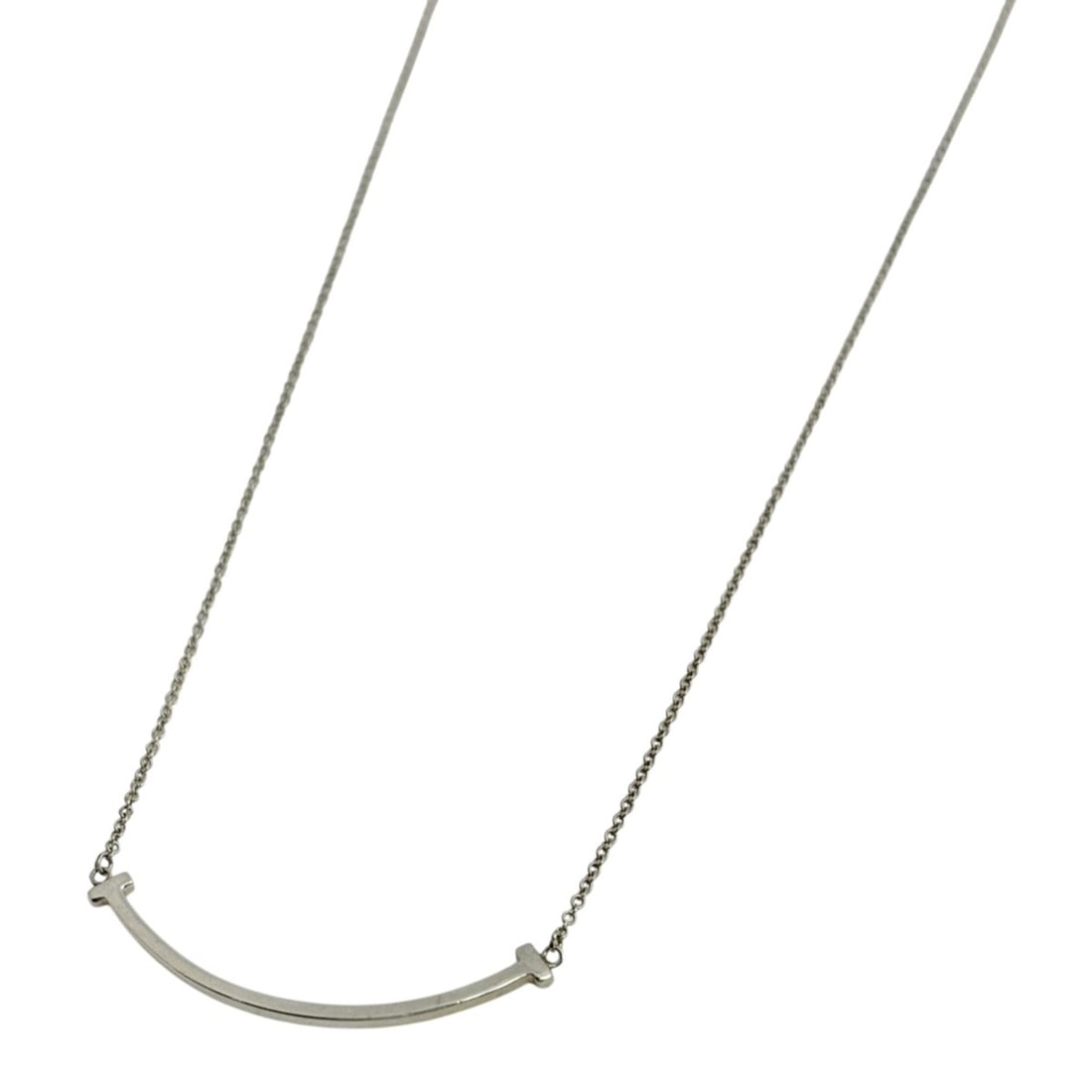 Tiffany & Co. T Smile Necklace, Sterling Silver 925, Silver, Women's: --- Catalog ---Category: SizeNeck Circumference: 47 cm / 18.5''Category: DesignColor: SilverGender: WomenMaterial: Silver 925Necklace Type: NecklaceCategory: GeneralBrand: Tiffany--- Item List ---Sect