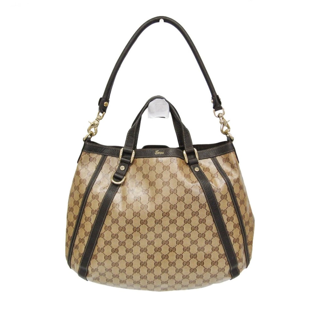 Gucci GG Crystal 268641 Women's Leather,GG Crystal Handbag,Tote Bag Beige,Brown: --- Catalog ---Category: SizeSize (HxWxD): 34cm x 42cm x 3cm / 13.38'' x 16.53'' x 1.18''Strap Length: 57cm / 22.44''Handle Length: 33cm / 12.99''Category: DesignType: Handbag, Tote bagColor: Beige, B