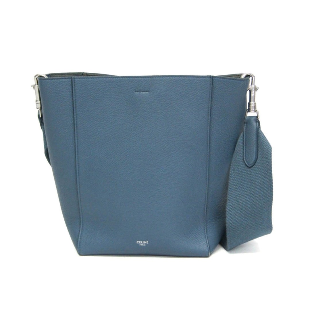 Celine Sangle Small Bucket Women's Leather Shoulder Bag Blue: --- Catalog ---Category: SizeSize (HxWxD): 24cm x 17cm x 12cm / 9.44'' x 6.69'' x 4.72''Strap Length: 82cm / 32.28''Category: DesignType: Shoulder bagColor: BlueGender: WomenClosure: HookMaterial: Lea