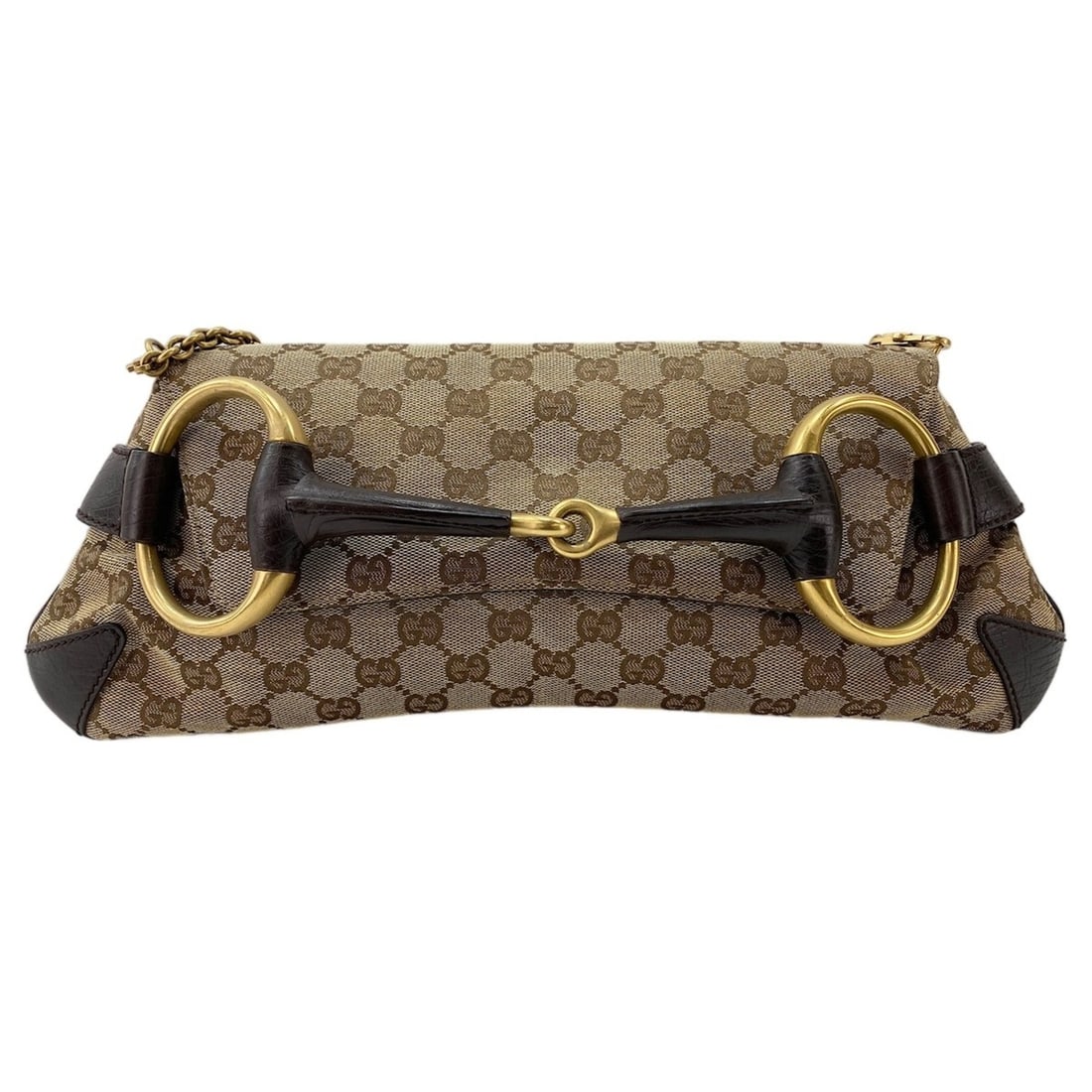 Gucci Horsebit Shoulder Bag, Brown: --- Catalog ---Category: SizeSize (HxWxD): 15cm x 38cm x 1cm / 5.9'' x 14.96'' x 0.39''Category: DesignType: Shoulder bagColor: BrownGender: WomenCategory: GeneralBrand: GucciCountry of Origin: Italy-