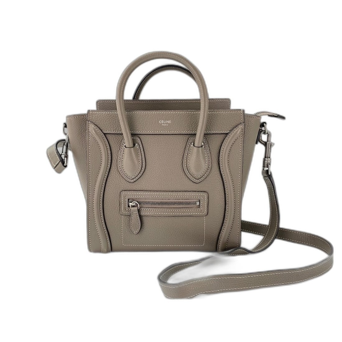 Celine CELINE 2WAY Luggage Nano Handbag, Gray: --- Catalog ---Category: SizeSize (HxWxD): 19cm x 20cm x 10cm / 7.48'' x 7.87'' x 3.93''Category: DesignType: HandbagColor: GrayGender: WomenCategory: GeneralBrand: CelineCountry of Origin: Italy--- I