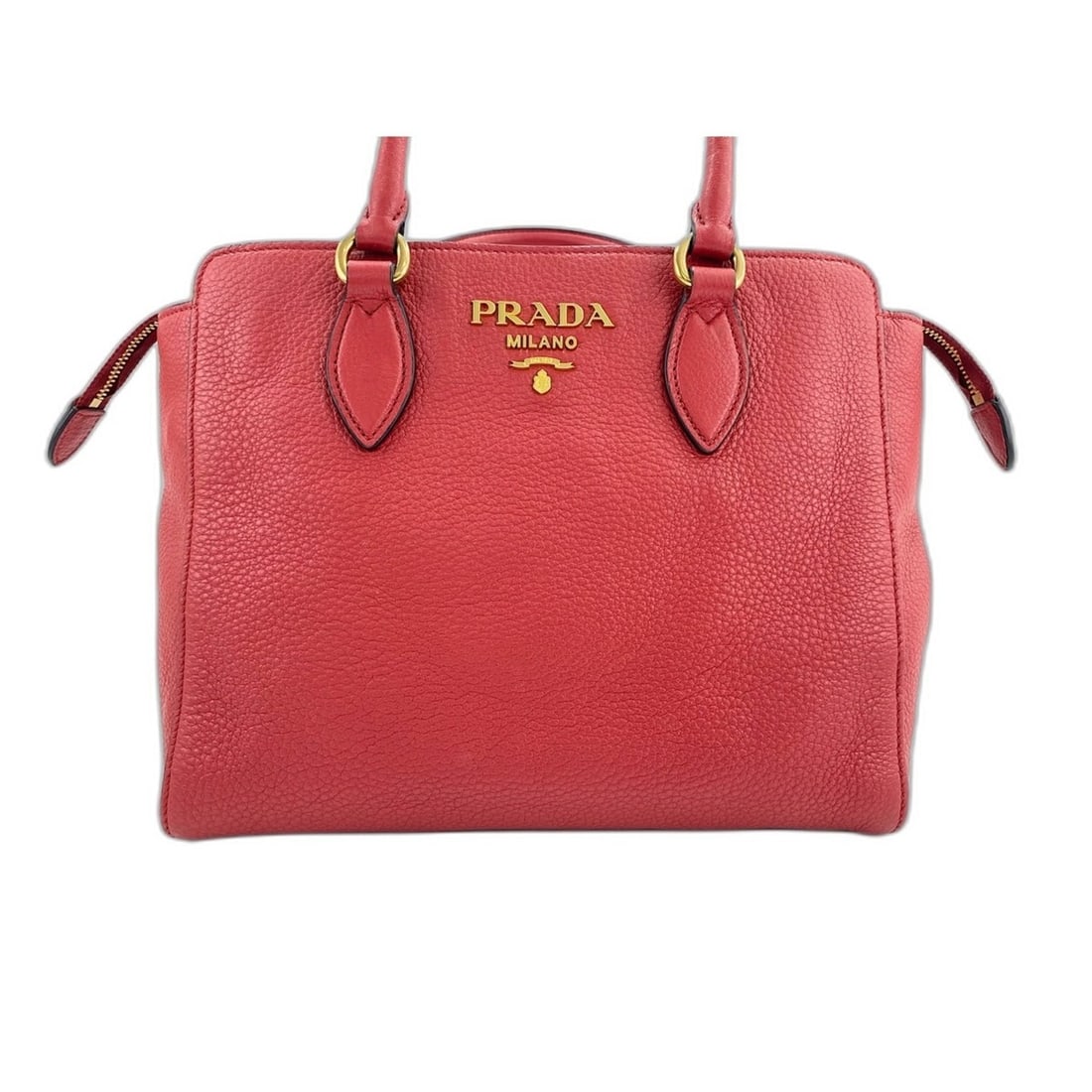 Prada 2-way handbag, red: --- Catalog ---Category: SizeSize (HxWxD): 22cm x 28cm x 11cm / 8.66'' x 11.02'' x 4.33''Category: DesignType: HandbagColor: Red colorGender: WomenCategory: GeneralBrand: PradaCountry of Origin: Italy