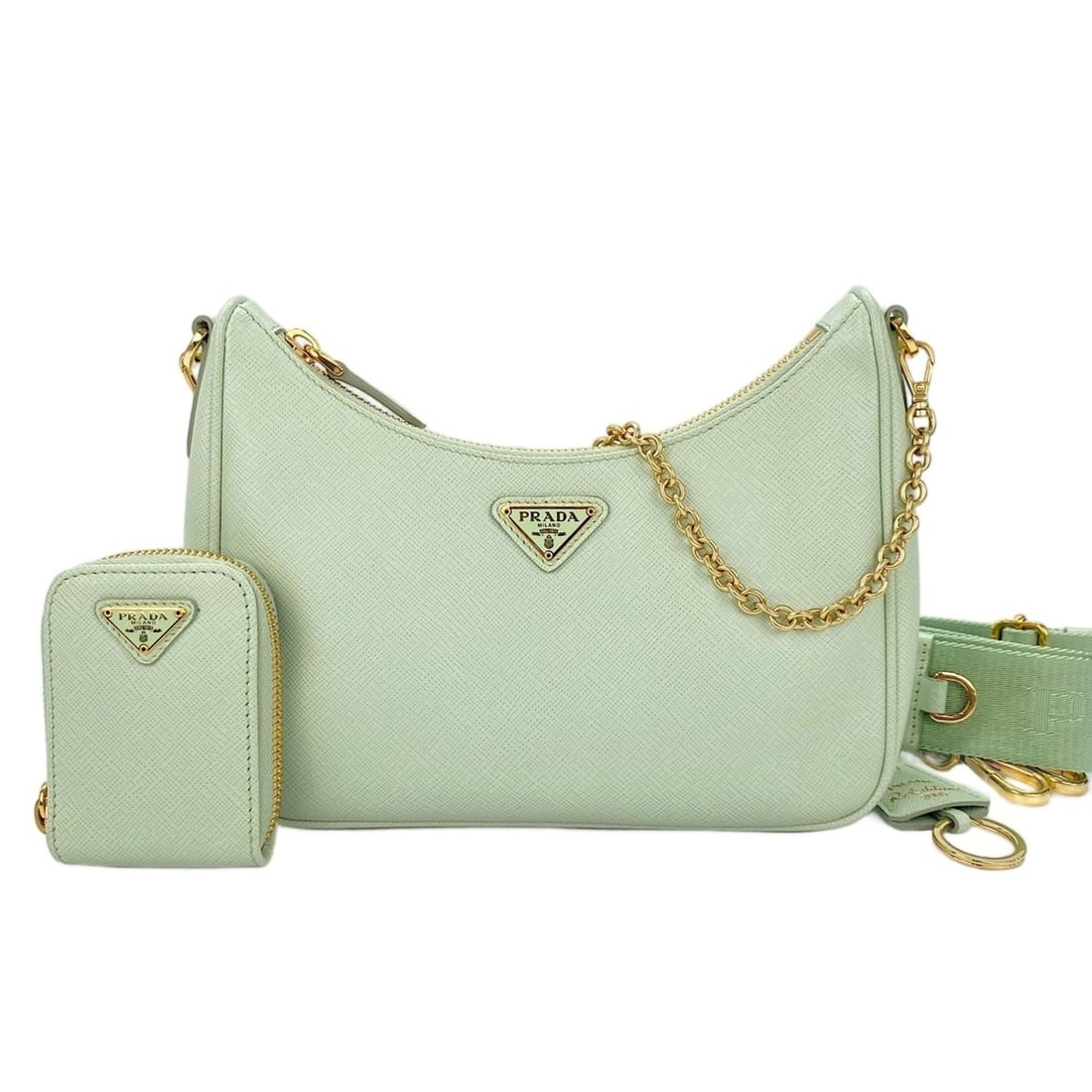 Prada Re-Edition 2005 2-Way Shoulder Bag, Green: --- Catalog ---Category: SizeSize (HxWxD): 13cm x 22cm x 6cm / 5.11'' x 8.66'' x 2.36''Category: DesignType: Shoulder bagColor: GreenGender: WomenCategory: GeneralBrand: PradaCountry of Origin: Italy-