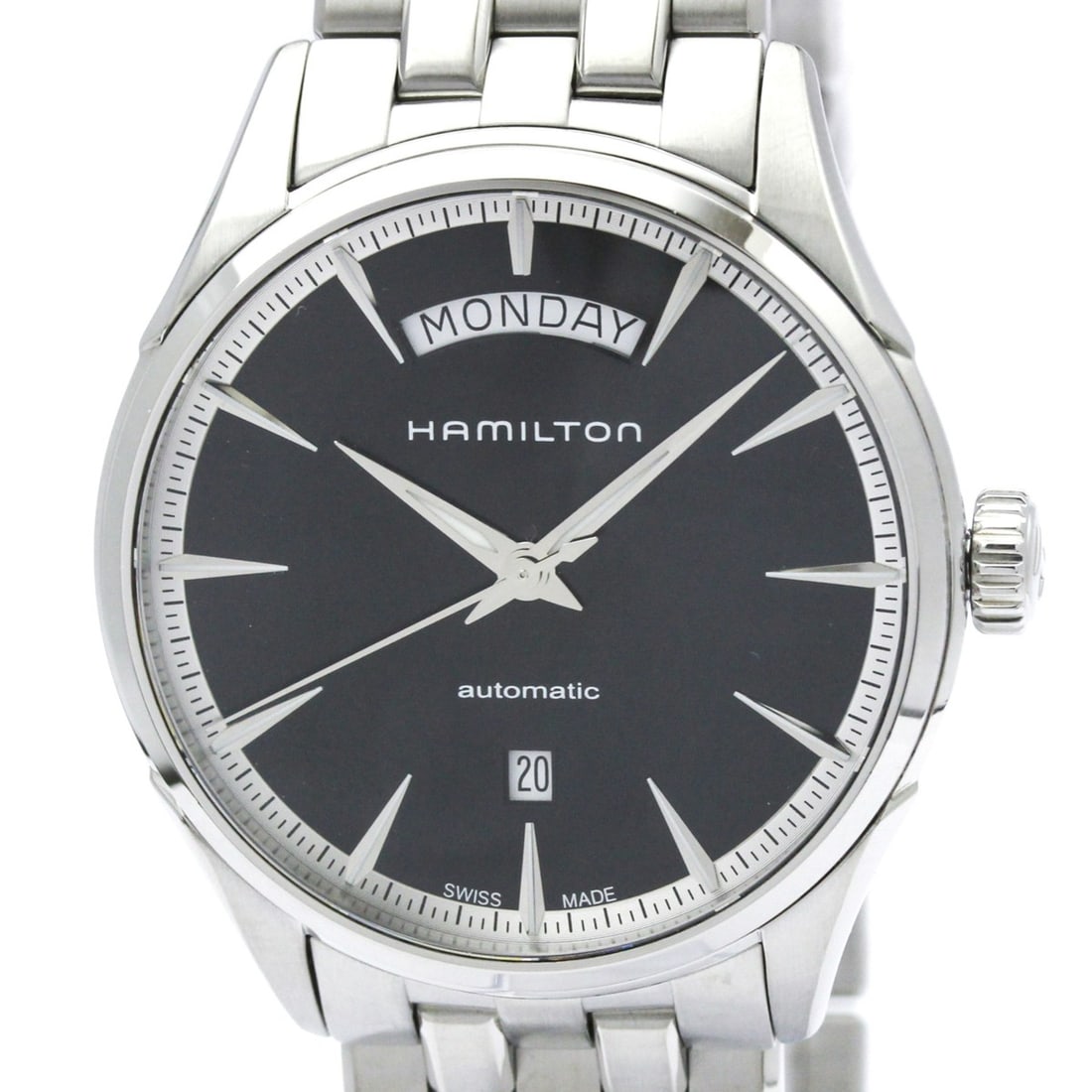 HAMILTON Jazzmaster Steel Automatic Mens Watch H42565131 Polished: --- Catalog ---Category: SizeCase Diameter: 42mm / 1.65''Category: DesignType: WristwatchStyle: Dress/FormalGender: MenColor (Dial): BlackMaterial (Band): Stainless steelMaterial (Case): Stainless ste