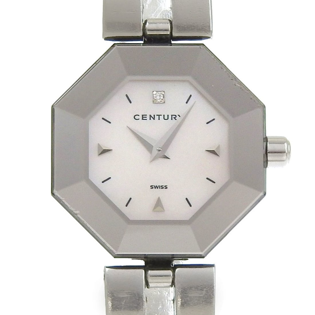 Century Time Gem Women's Watch, 1-Diamond, Stainless Steel, Quartz, Analog, White Mother-of-Pearl: --- Catalog ---Category: SizeWrist Size: 15cm / 5.9''Case Diameter: 23mm / 0.91''Category: DesignType: WristwatchGender: WomenColor (Dial): White shellMaterial (Band): Stainless steelMaterial (Case): 