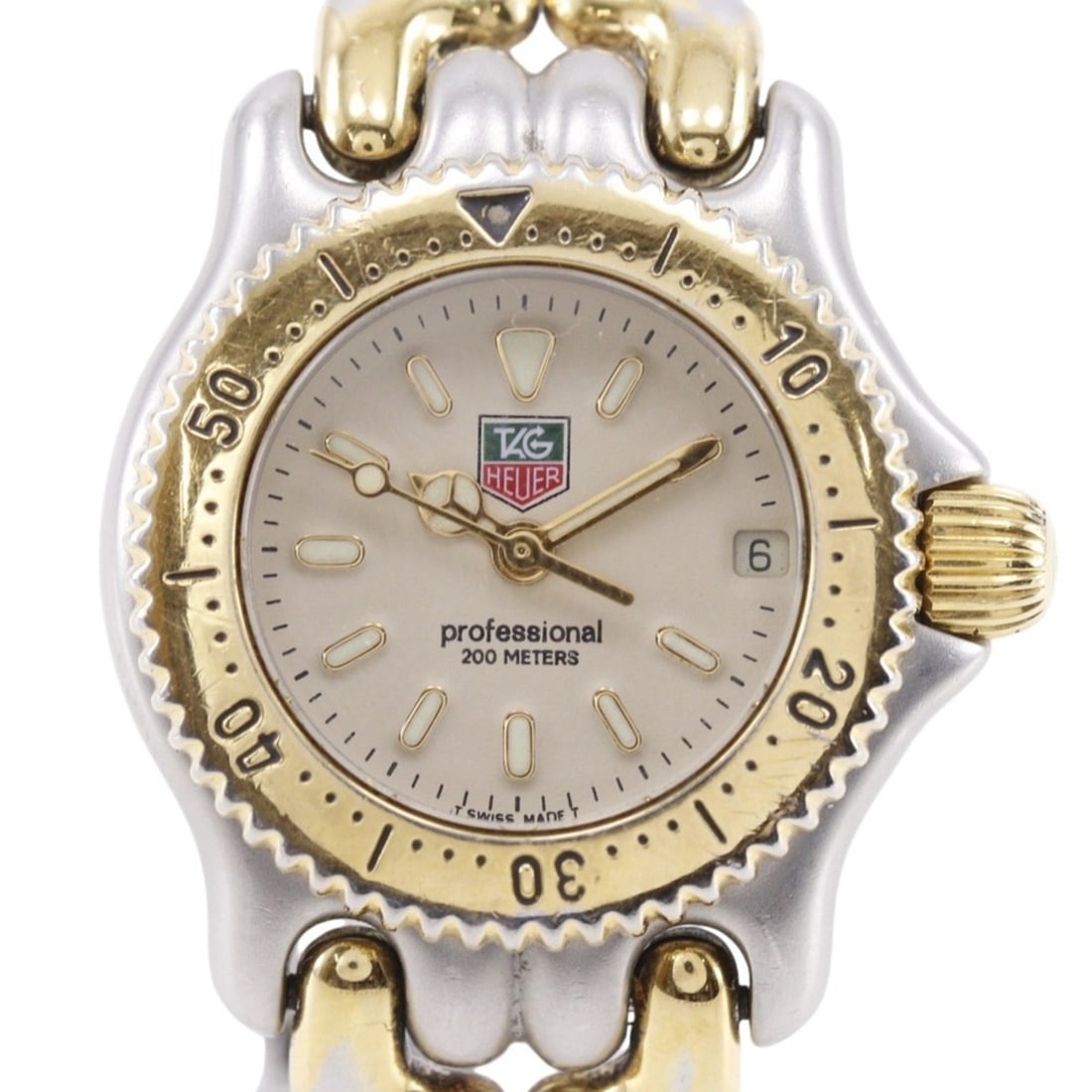 TAG Heuer Cell watch S95.708, stainless steel, silver, quartz, analog, ivory dial, women's.: --- Catalog ---Category: SizeWrist Size: 15cm / 5.9''Case Diameter: 24mm / 0.94''Category: DesignType: WristwatchGender: WomenColor (Dial): IvoryMaterial (Band): Stainless steelMaterial (Case): Stainl