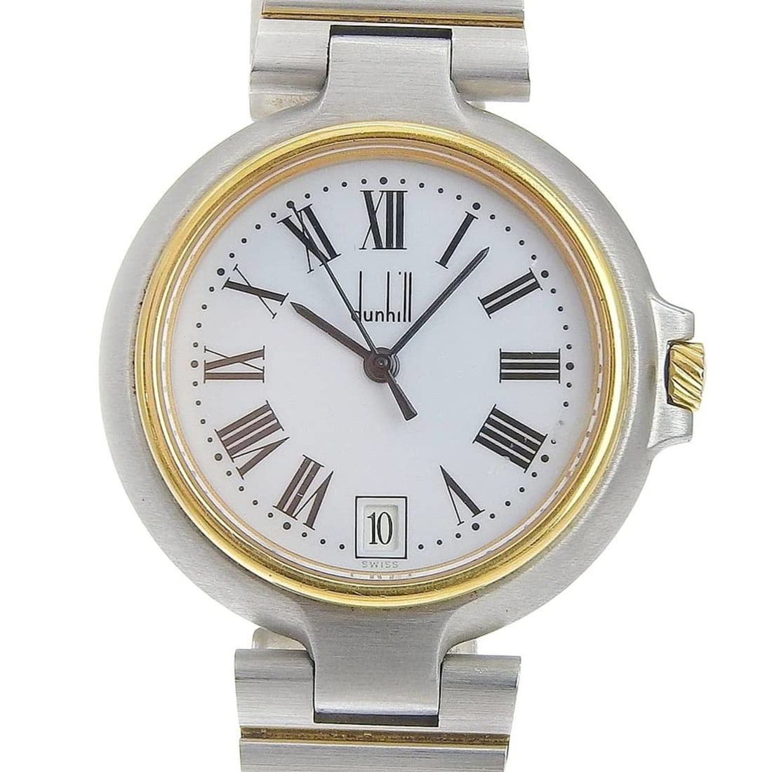 Dunhill women's watch, stainless steel, quartz, analog, white dial.: --- Catalog ---Category: SizeWrist Size: 18.5cm / 7.28''Case Diameter: 32mm / 1.26''Category: DesignType: WristwatchGender: WomenColor (Dial): WhiteMaterial (Band): Stainless steelMaterial (Case): Sta