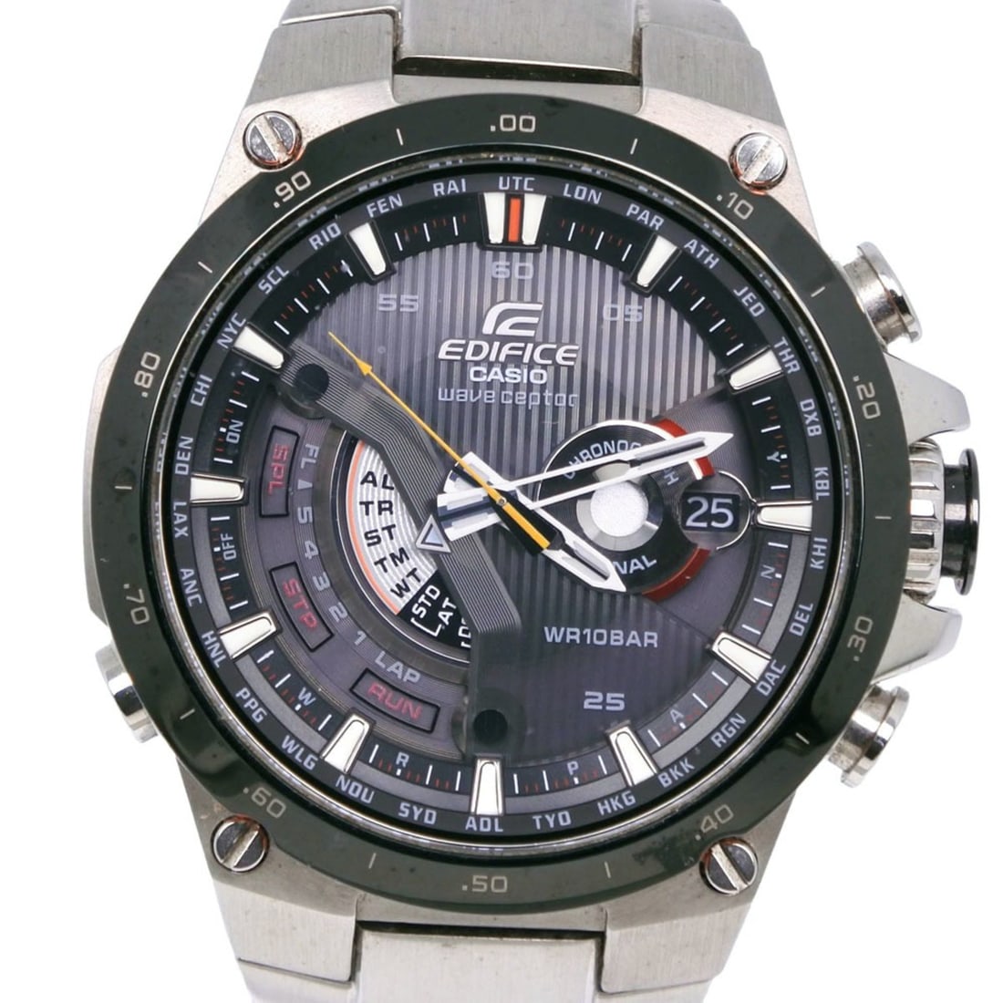 Casio Edifice EQW-A1000DB-1AJF Stainless Steel Black Solar Radio-Controlled Watch, Multi-Hand: --- Catalog ---Category: SizeWrist Size: 18cm / 7.08''Case Diameter: 47mm / 1.85''Category: DesignType: WristwatchGender: MenColor (Dial): BlackMaterial (Band): Stainless steelMaterial (Case): Stainle