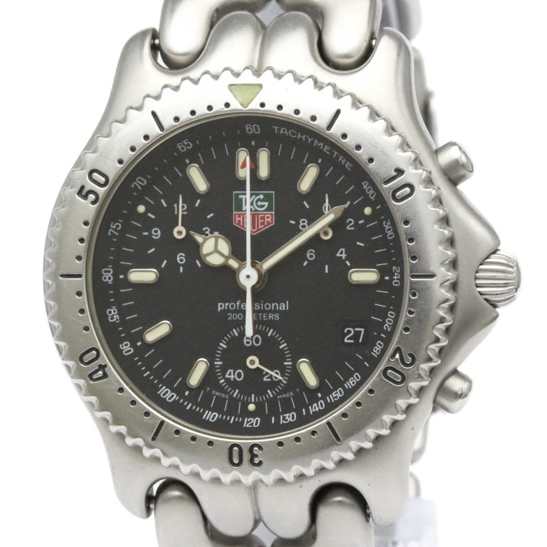 TAG HEUER Sel Chronograph 200M Steel Quartz Mens Watch S39.306 Polished: --- Catalog ---Category: SizeCase Diameter: 38mm / 1.5''Category: DesignType: WristwatchStyle: SportGender: MenColor (Dial): BlackMaterial (Band): Stainless steelMaterial (Case): Stainless steelCatego