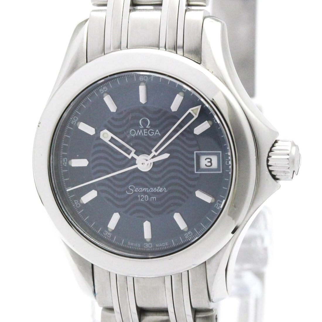 OMEGA Seamaster 120M Steel Quartz Ladies Watch 2581.81 Polished: --- Catalog ---Category: SizeCase Diameter: 26mm / 1.02''Category: DesignType: WristwatchStyle: SportGender: WomenColor (Dial): BlueMaterial (Band): Stainless steelMaterial (Case): Stainless steelCate