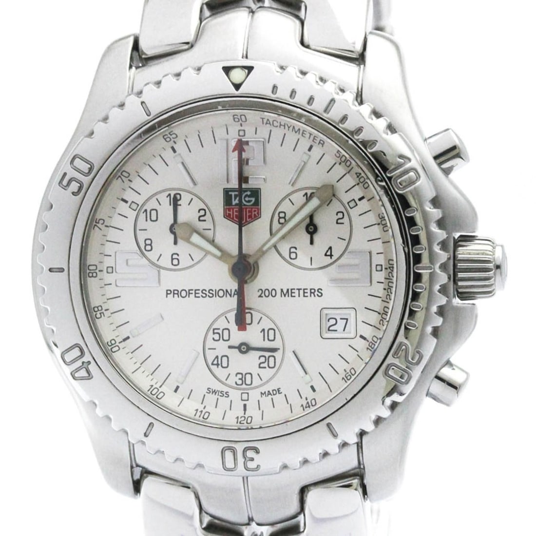 TAG HEUER Link Chronograph Steel Quartz Mens Watch CT1112 Polished: --- Catalog ---Category: SizeCase Diameter: 42mm / 1.65''Category: DesignType: WristwatchStyle: SportGender: MenColor (Dial): SilverMaterial (Band): Stainless steelMaterial (Case): Stainless steelCate