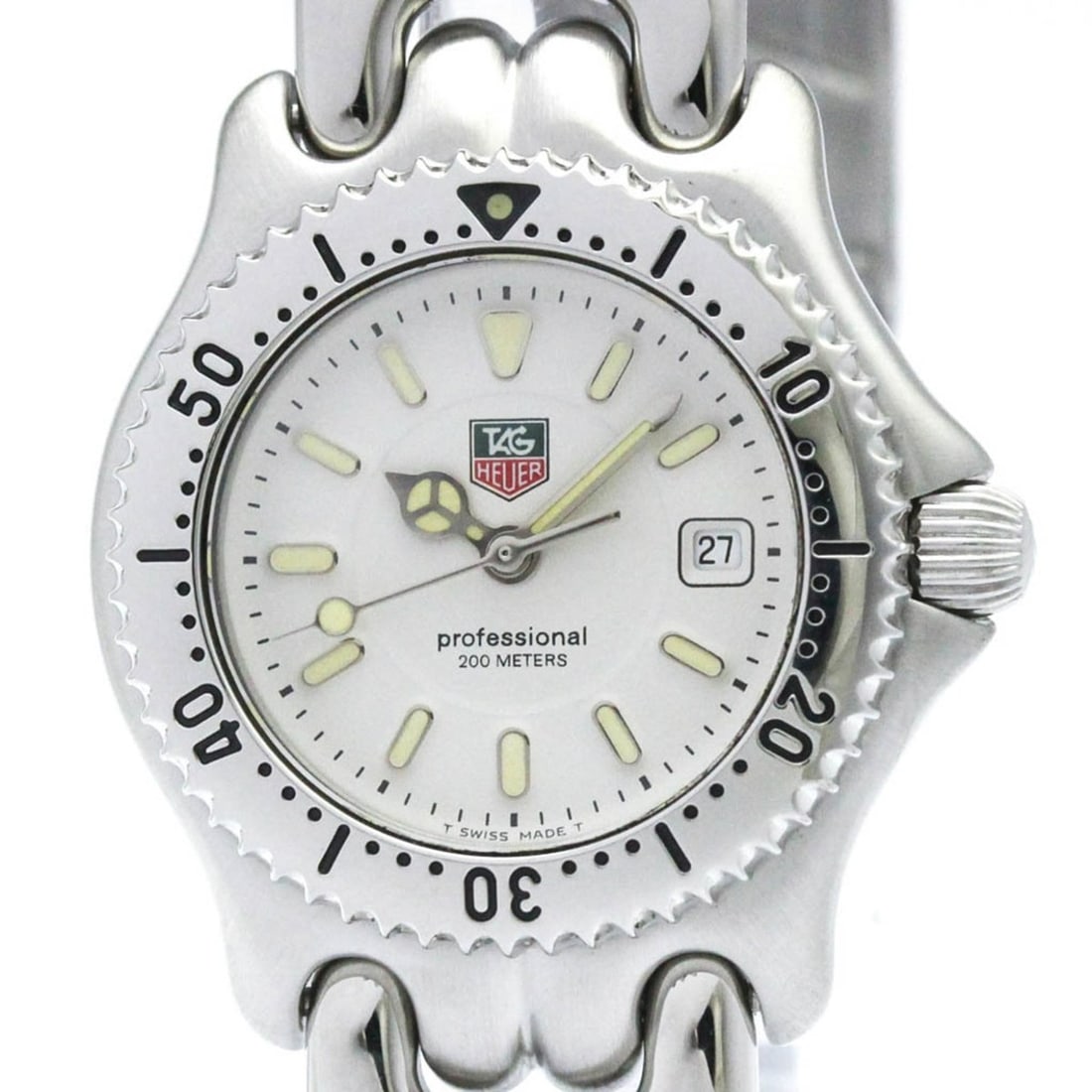 TAG HEUER Sel Professional 200M Steel Quartz Watch WG1312 Polished: --- Catalog ---Category: SizeCase Diameter: 28mm / 1.1''Category: DesignType: WristwatchStyle: SportGender: WomenColor (Dial): SilverMaterial (Band): Stainless steelMaterial (Case): Stainless steelCat