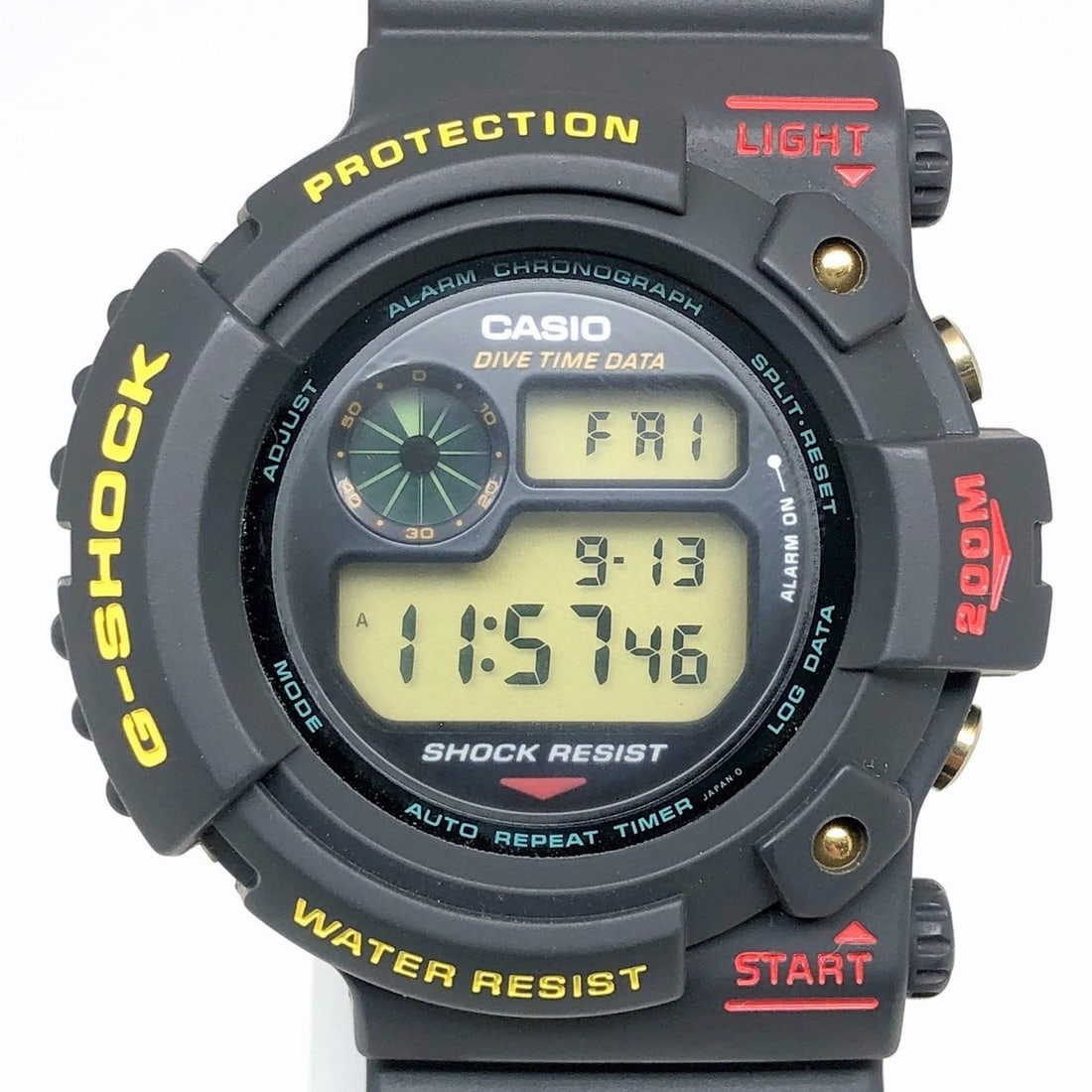 G-SHOCK CASIO DW-6300-1B FROGMAN Watch, First Generation Frogman, Early Frog Design, Dark Gray with: --- Catalog ---Category: Category: DesignType: WristwatchColor: Dark gray, GreenGender: MenCategory: GeneralLine: G-ShockBrand: CasioModel: dw-6300-1b--- Item List ---Section: ConditionRanking: Rank A