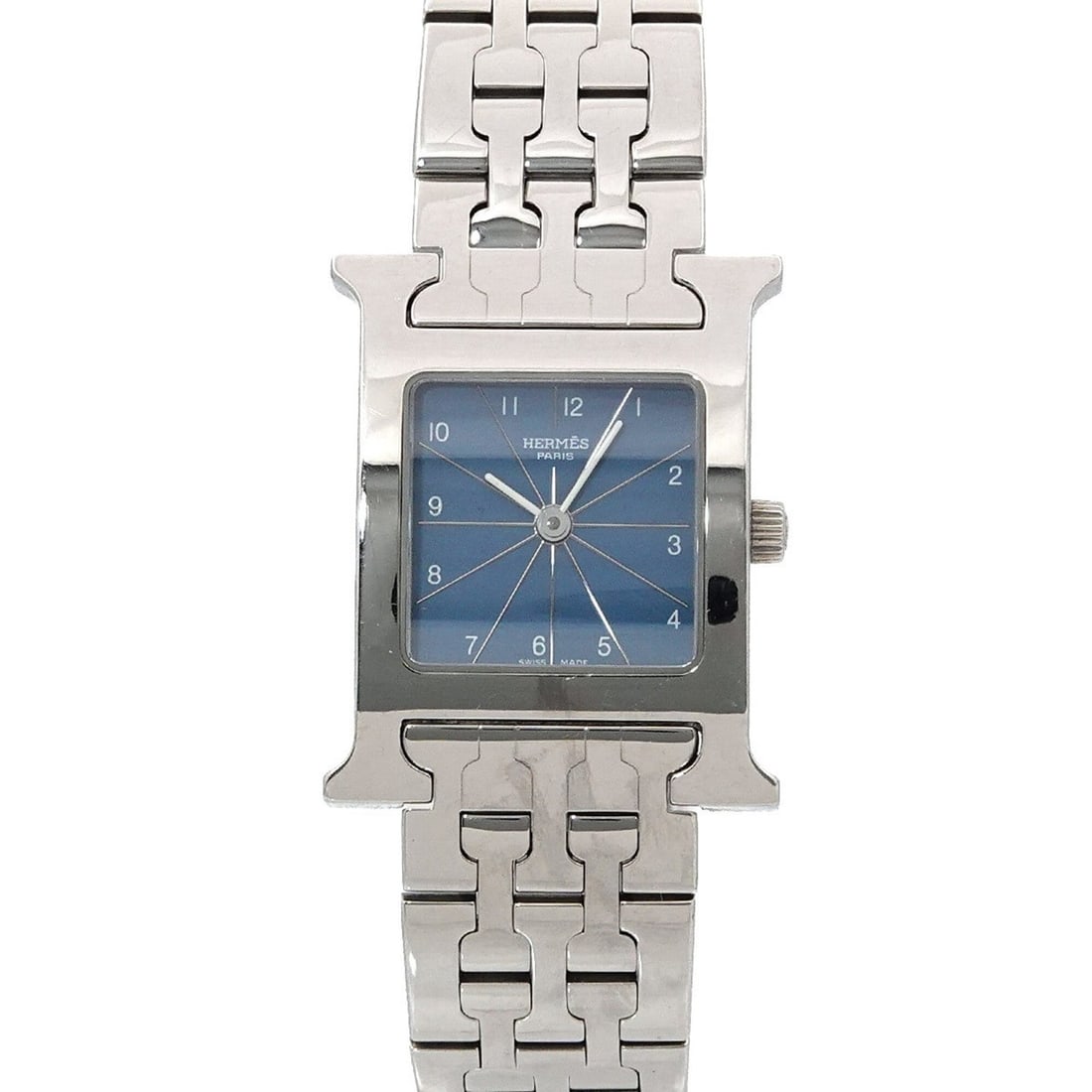 Hermes H-Watch HH1 210 Women's Watch Blue Quartz H: --- Catalog ---Category: SizeWrist Size: 17.5cm / 6.88''Case Diameter: 21mm / 0.83''Category: DesignType: WristwatchGender: WomenColor (Dial): BlueMaterial (Band): Stainless steelMaterial (Case): Stai