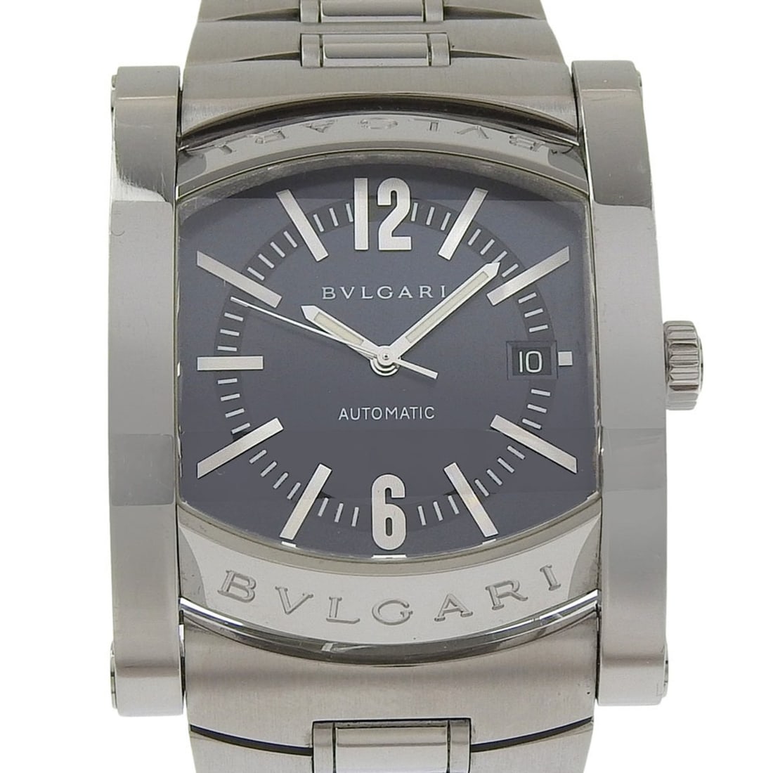 Bulgari BVLGARI Assioma Watch AA48S Stainless Steel Silver Automatic Analog Black Dial Men's: --- Catalog ---Category: SizeWrist Size: 20cm / 7.87''Case Diameter: 38mm / 1.5''Category: DesignType: WristwatchGender: MenColor (Dial): SilverMaterial (Band): Stainless steelMaterial (Case): Stainle