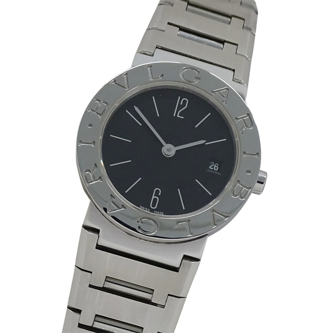 Bulgari BVLGARI Women's Watch, Brand: Date Quartz (QZ), Stainless Steel (SS) BB26SS, Silver/Black,: --- Catalog ---Category: SizeWrist Size: 16.5cm / 6.49''Case Diameter: 26mm / 1.02''Category: DesignType: WristwatchGender: WomenColor (Dial): BlackMaterial (Band): Stainless steelMaterial (Case): Sta