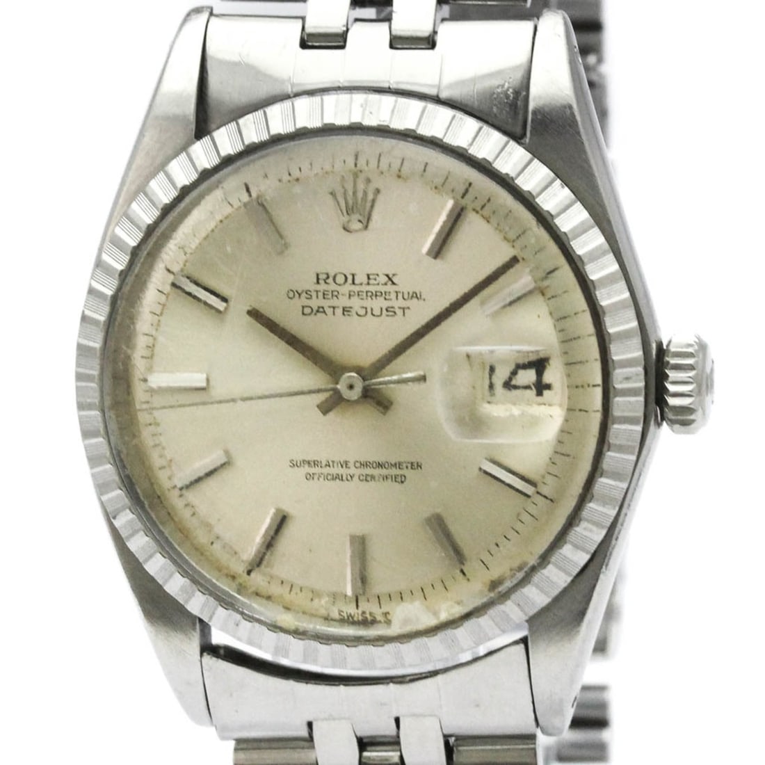 ROLEX Datejust 1603 Stainless Steel Automatic Mens Watch Vintage: --- Catalog ---Category: SizeCase Diameter: 36mm / 1.42''Category: DesignType: WristwatchStyle: Dress/FormalGender: MenColor (Dial): SilverMaterial (Band): Stainless steelMaterial (Case): Stainless st
