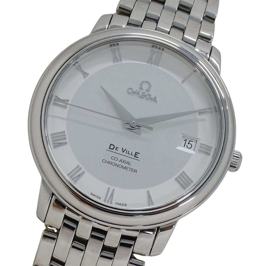 Omega De Ville Prestige 4574.31 Men's Watch, Brand Name, Date, Co-Axial Chronometer, Automatic,: --- Catalog ---Category: SizeWrist Size: 20cm / 7.87''Case Diameter: 36mm / 1.42''Category: DesignType: WristwatchGender: MenColor (Dial): SilverMaterial (Band): Stainless steelMaterial (Case): Stainl