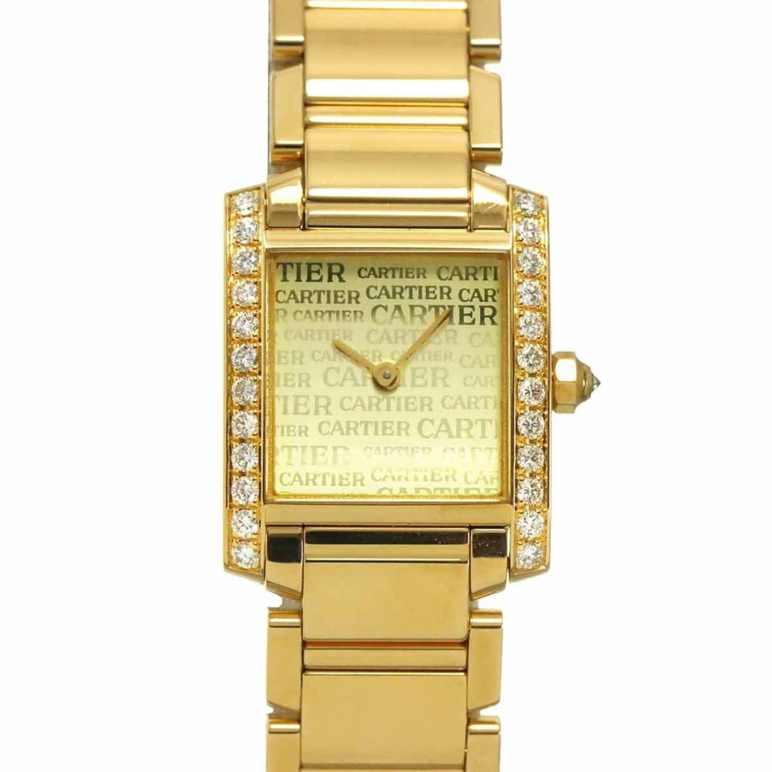 Cartier Tank Francaise SM WE1023R8 Ladies' Watch with Diamond Bezel, 18K Yellow Gold, Solid Quartz: --- Catalog ---Category: SizeCase Diameter: 20mm / 0.79''Category: DesignType: WristwatchGender: WomenColor (Dial): GoldMaterial (Band): Yellow gold (18K)Material (Case): Yellow gold (18K)Category: Ge