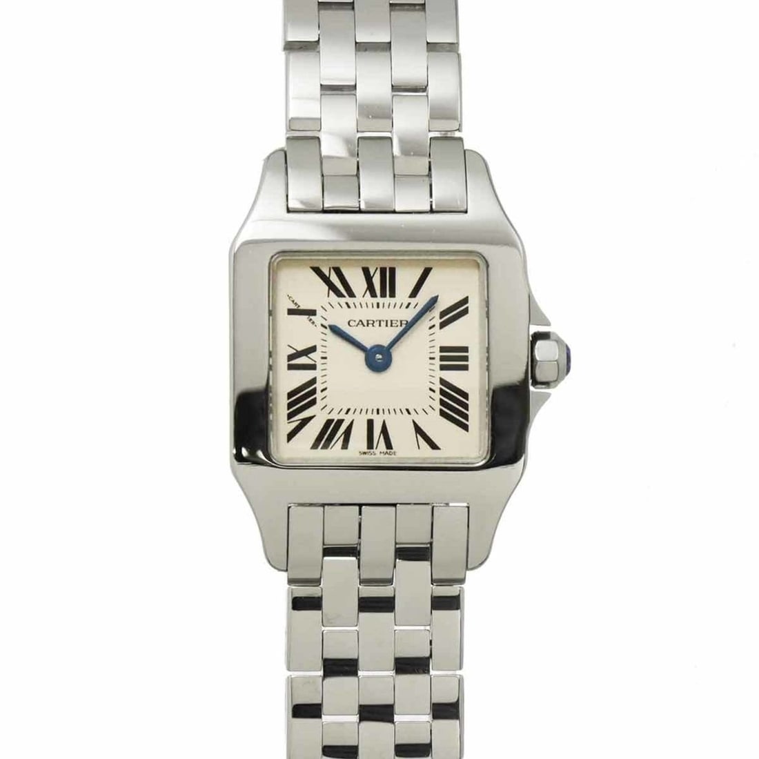 Cartier Santos Demoiselle SM W25064Z5 Women's Watch, Ivory, Quartz Watch: --- Catalog ---Category: SizeWrist Size: 17cm / 6.69''Case Diameter: 20mm / 0.79''Category: DesignType: WristwatchGender: WomenColor (Dial): IvoryMaterial (Band): Stainless steelMaterial (Case): Stain
