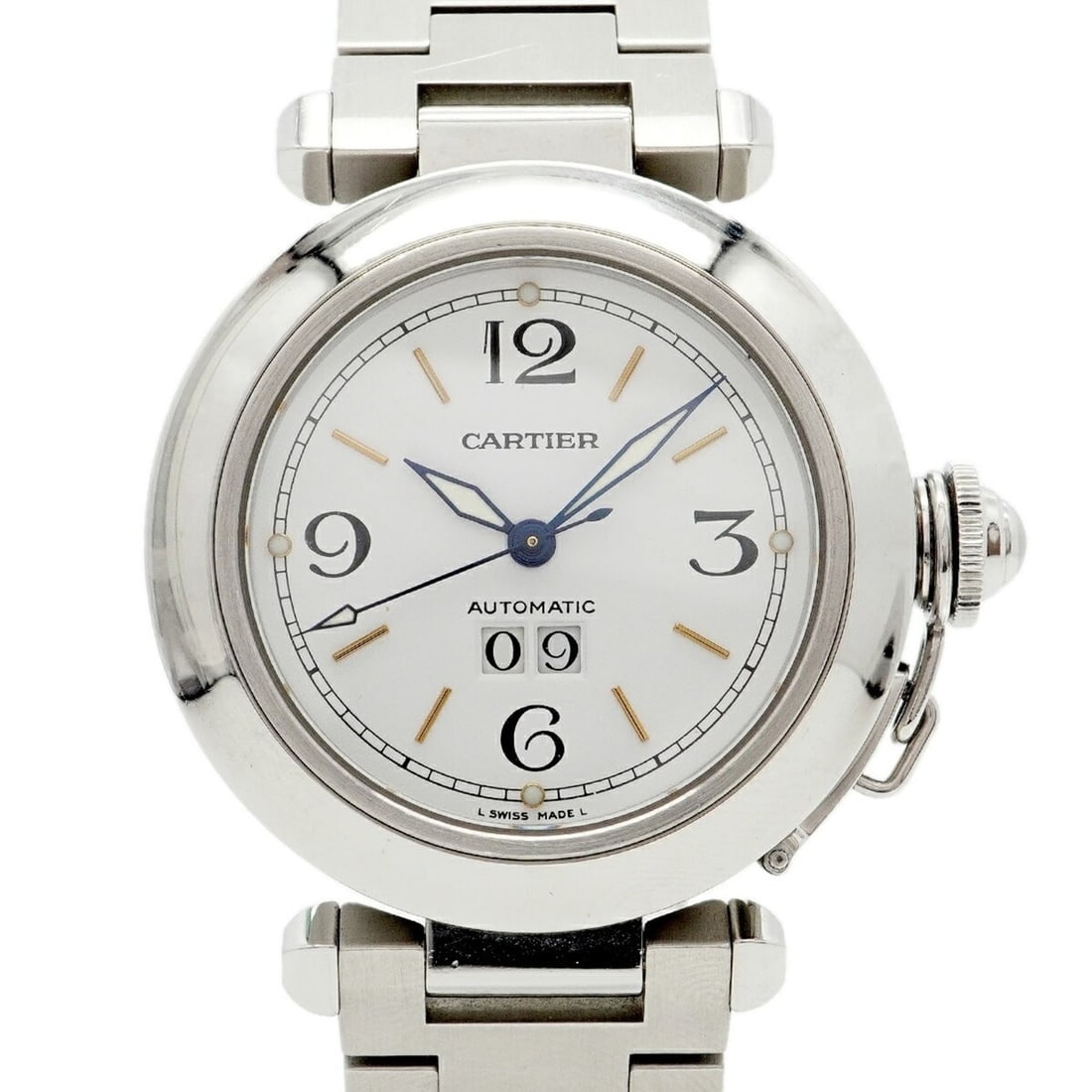 Cartier Pasha C W31044M7 White Dial Watch for Men and Women: --- Catalog ---Category: SizeWrist Size: 14cm / 5.51''Case Diameter: 35.3mm / 1.39''Category: DesignType: WristwatchGender: Men,WomenColor (Dial): WhiteMaterial (Band): Stainless steelCategory: Genera