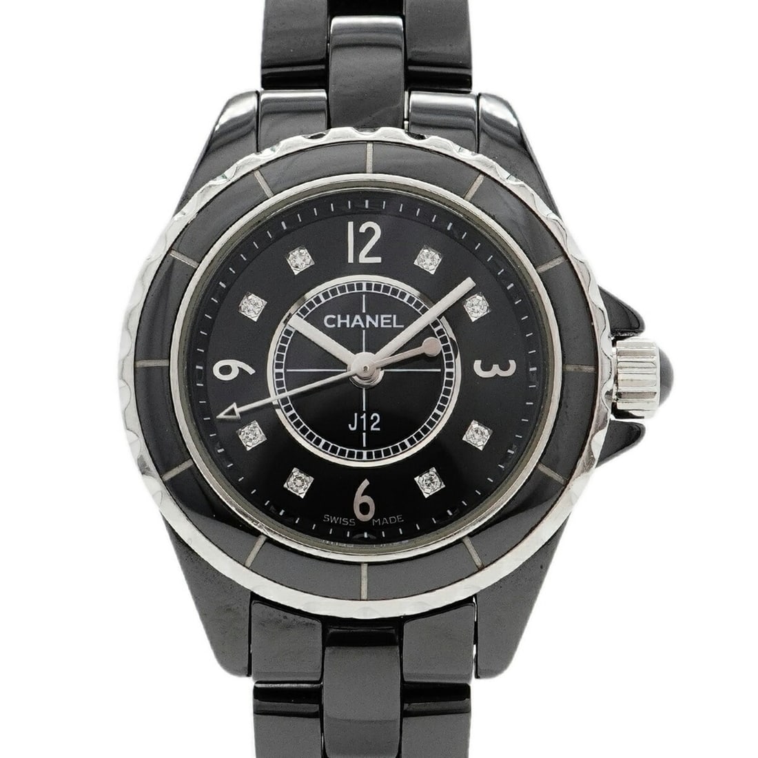 Chanel J12 H2569 Black Dial Women's Watch: --- Catalog ---Category: SizeWrist Size: 14cm / 5.51''Case Diameter: 28.7mm / 1.13''Category: DesignType: WristwatchGender: WomenColor (Dial): BlackMaterial (Band): CeramicCategory: GeneralMPN: H2569B