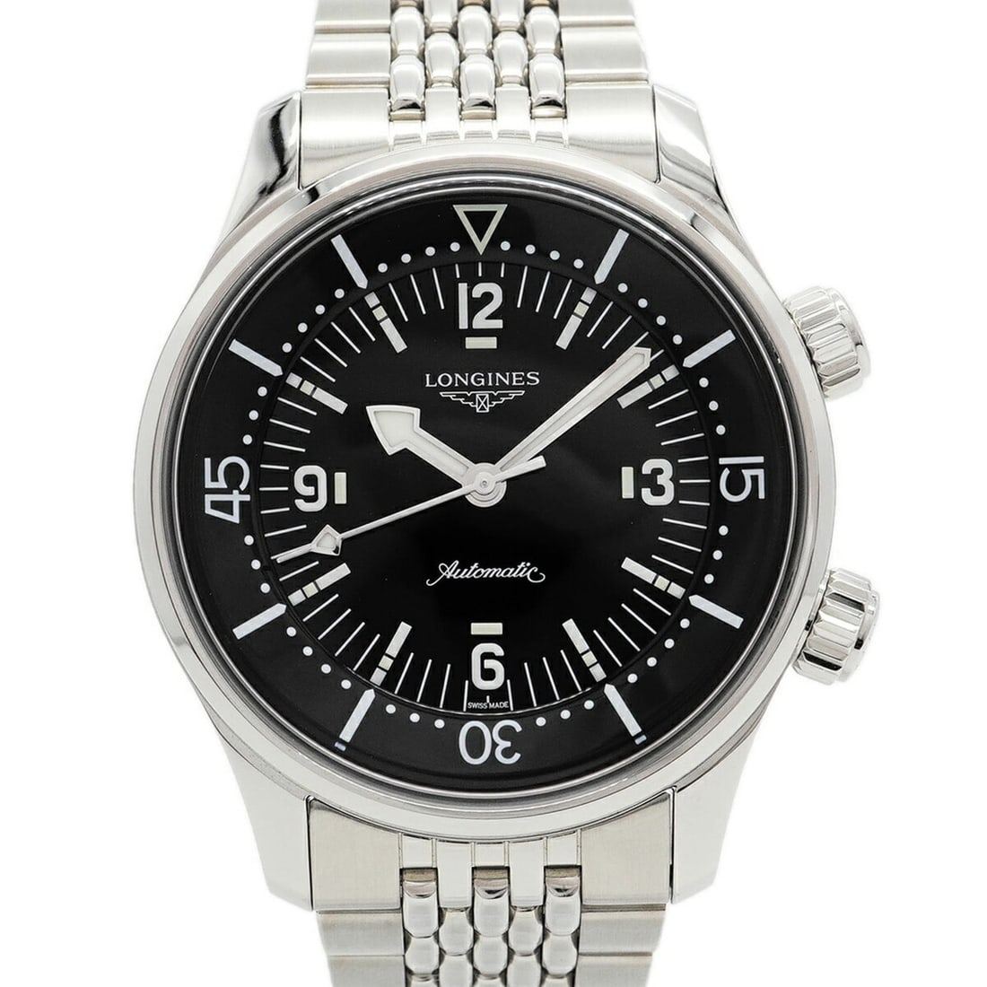 Longines Legend Diver L3.764.4.50.6 Black Dial Men's Watch: --- Catalog ---Category: SizeWrist Size: 15.5cm / 6.1''Case Diameter: 39.2mm / 1.54''Category: DesignType: WristwatchGender: MenColor (Dial): BlackMaterial (Band): Stainless steelCategory: GeneralMPN:
