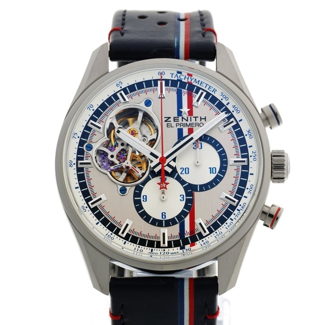 Zenith El Primero Chronomaster 03.2044.4061 01.C746 Gray Automatic Watch 1969 Tour Auto Edition: --- Catalog ---Category: SizeWrist Size: 16.5cm - 21cm / 6.49'' - 8.26''Case Diameter: 42.2mm / 1.66''Category: DesignType: WristwatchGender: MenColor (Dial): Blue, Gray, Red color, WhiteMaterial (Ban