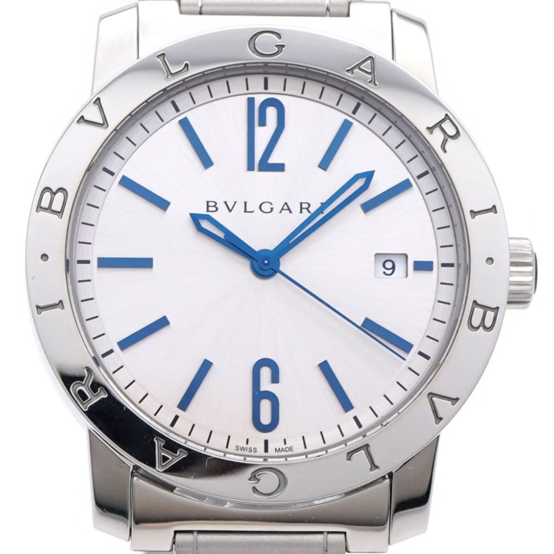 Like new Bvlgari Date BB39S Automatic Watch in Stainless Steel and Silver (0198) for Men: --- Catalog ---Category: SizeWrist Size: 20.5cm / 8.07''Case Diameter: 39mm / 1.54''Category: DesignType: WristwatchGender: MenMaterial (Band): Stainless steelMaterial (Case): Stainless steelCategory: