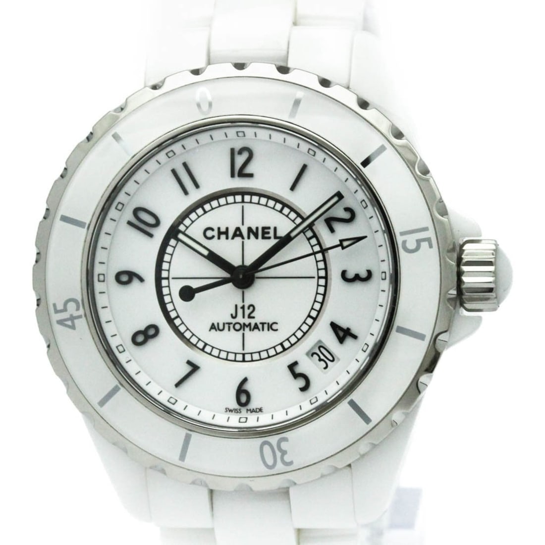 CHANEL J12 Ceramic Automatic Mens Watch H0970 Polished: --- Catalog ---Category: SizeCase Diameter: 41mm / 1.61''Category: DesignType: WristwatchStyle: Dress/FormalGender: MenColor (Dial): WhiteMaterial (Band): CeramicMaterial (Case): CeramicCategory: Gene